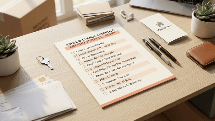 Moving checklist on a desk